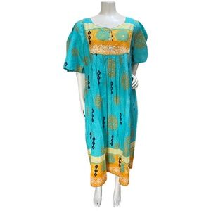 Vibrant Turquoise and Orange Batas